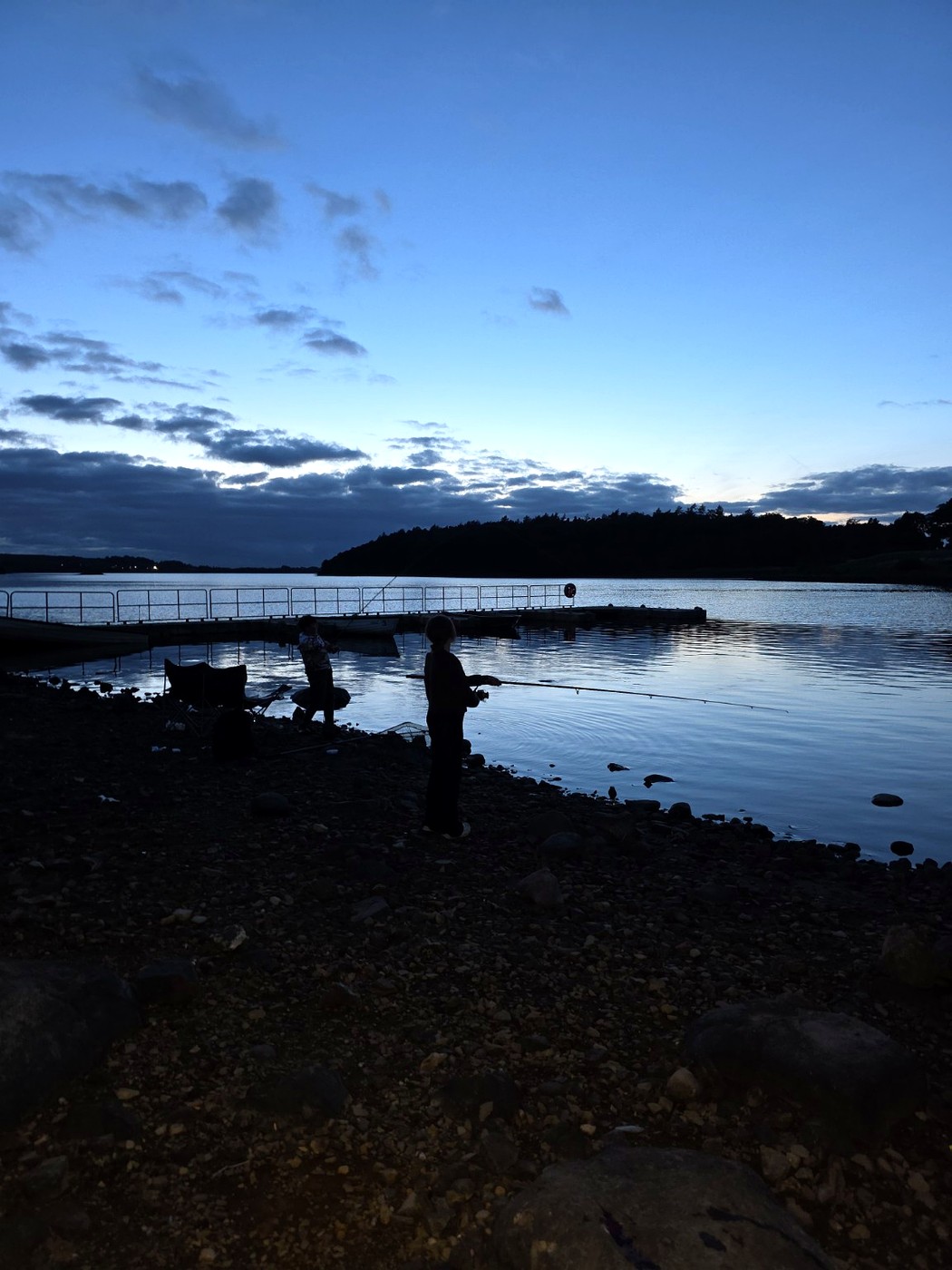 Evening fishing at Hillend Loch